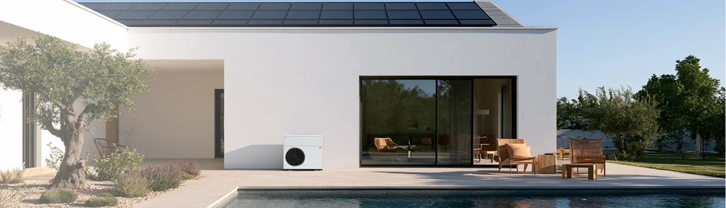 Piscina a coste 0 euros con aerotermia y paneles solares